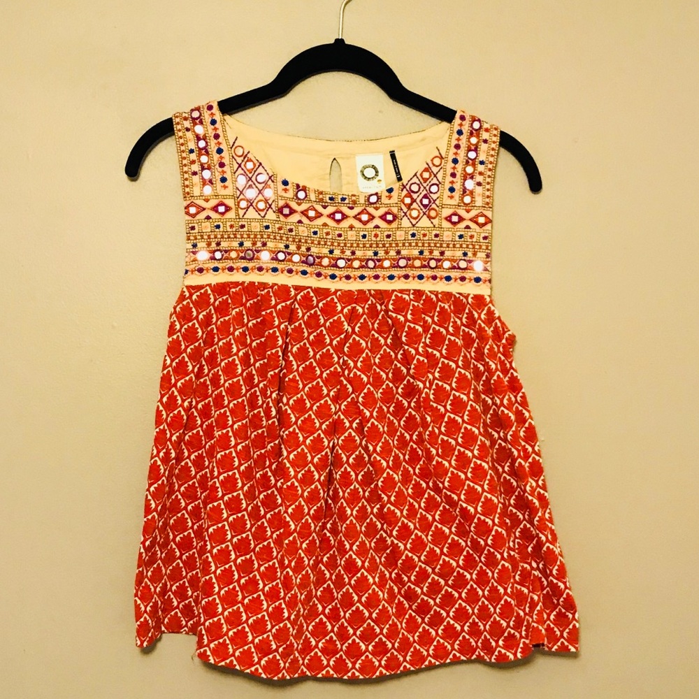 Anthropologie Akemi + Kin Embellished Boho Tank